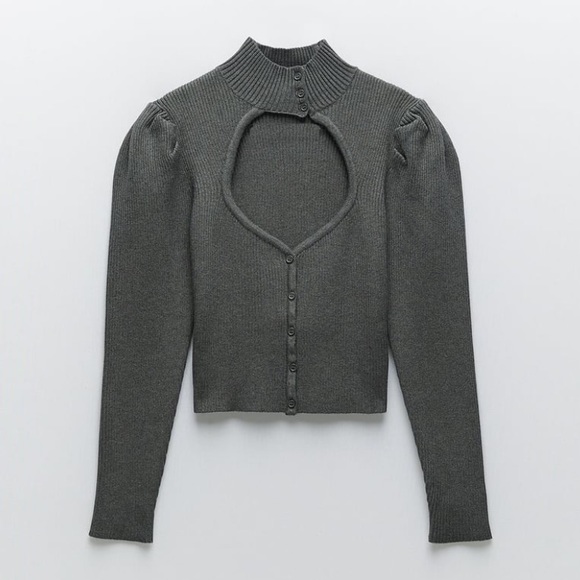 ZARA RIBBED CARDIGAN - Picture 10 of 15